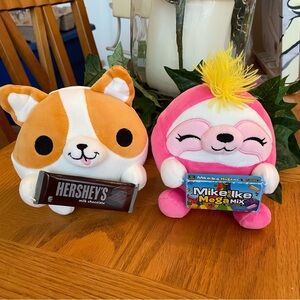 Zurus Snackle Hershey Benji Corgi and Mike & Ike’s Susie Sloth Plush Bundle
